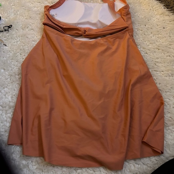 swim dress peach built in bottoms padded modest L - Picture 8 of 11